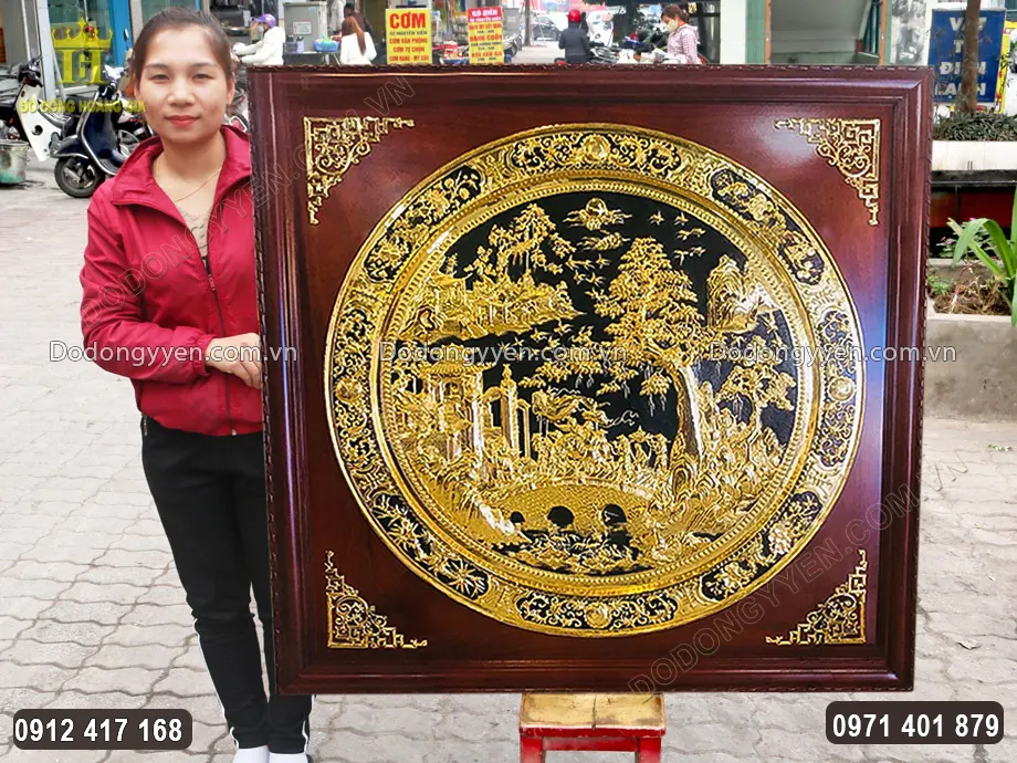 Viền ngo&agrave;i tranh m&acirc;m bồng chạm tứ qu&yacute; v&ocirc; c&ugrave;ng đẹp